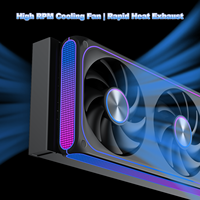Refroidisseur liquide AIO AntarcChill 360 mm avec écran OLED incurvé 3D à vision directe de 6,67 pouces, refroidissement par eau du processeur, compatible Intel AMD