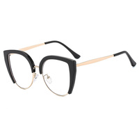 Nouvelles lunettes œil-de-chat tendance pour femmes, anti-lumière bleue, monture intégrale ; montures élégantes de style européen et américain pour l'export.
