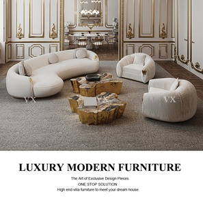 Canapé sectionnel moderne de luxe pour salons de villas et d'appartements, design haut de gamme personnalisable avec rembourrage en éponge - Product Image 2