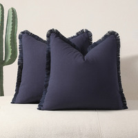 Housses de coussin décoratives à franges Housse de coussin confortable pour ferme avec glands Taie d'oreiller pour canapé chaise canapé-lit