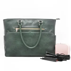 Wholesale Custom Designer Portable Commuting Pu Leather Lunch Bag Trendy Multi-function Casual Handbags For Women