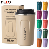 Mug à café isotherme 380 ml 510 ml avec couvercle, en acier inoxydable à double paroi sous vide, couleur champagne beige, fabricant de bouteilles d'eau
