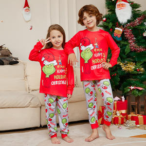Europa & Amerika Weihnachts outfits Grinch Printed Casual Nachtwäsche Pyjama Set Family Matching Outfit für Babys und Jungen - Product Image 4