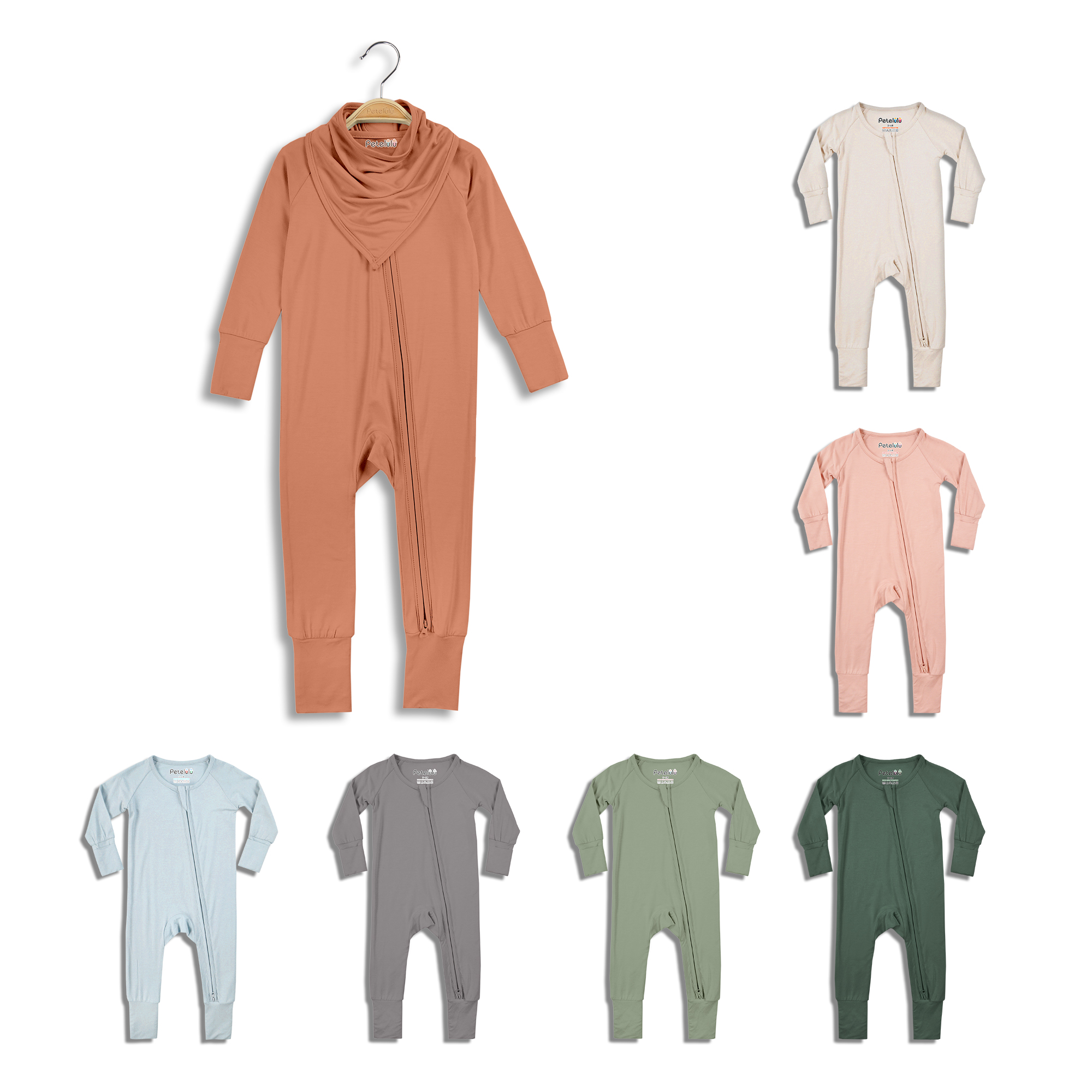 Solid Blank Infant Toddlers Knitted Zipper Rompers Viscose Bamboo Baby Clothes Customized Logo Casual Unisex