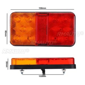 2PCS 12V 24V Feux arrière LED pour camion, clignotants, feux stop, feux de freinage arrière pour voiture, remorque, caravane, bateau, camping-car - Product Image 3