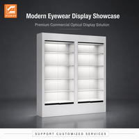 Vitrine de présentation innovante et moderne pour lunettes optiques avec éclairage LED et mobilier