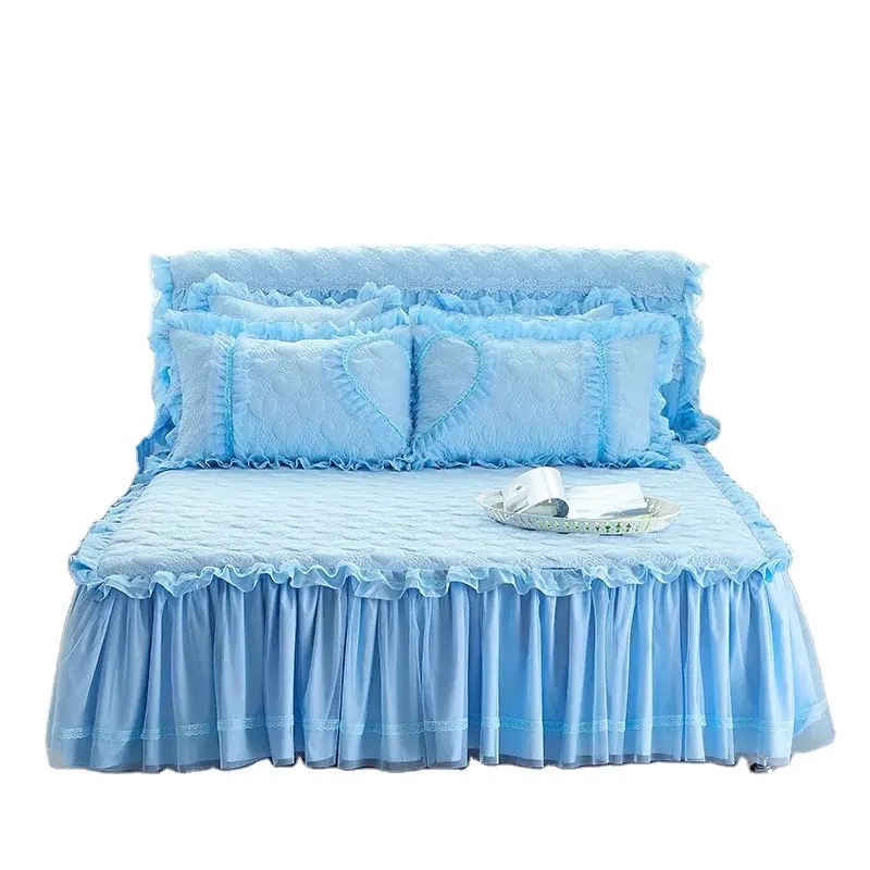 blue bed skirt