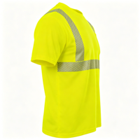 T-shirt de sécurité réfléchissant en tissu Bird Eye, fluorescent, à manches courtes, personnalisable par impression ou broderie