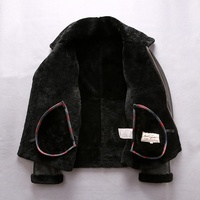 Fait sur mesure OEM en cuir surdimensionné en peau de mouton Moto hiver noir véritable manteau de fourrure hommes Bomber vestes