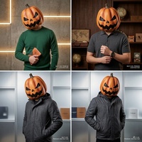 Masque intégral en latex de citrouille effrayante pour les fêtes à thème Halloween et Pâques - Design tendance