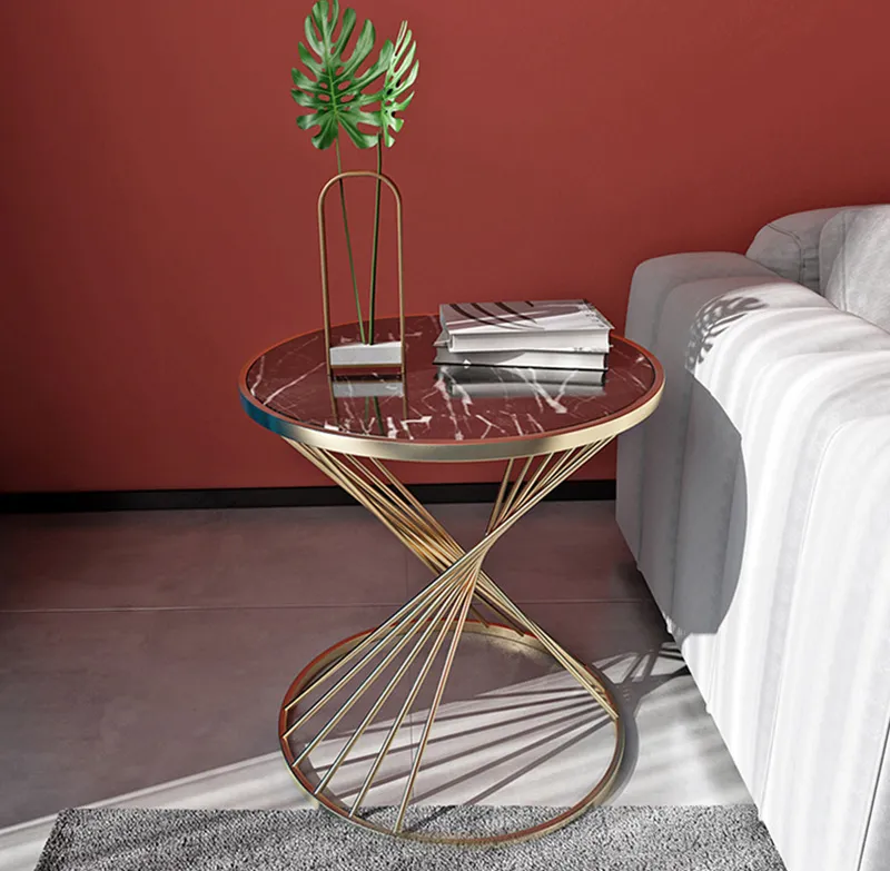 יוקרה creative צפחה קפה שולחן עגול מודרני פשוט בית סלון פנאי קטן עגול שולחן ספת צד פינת שולחן