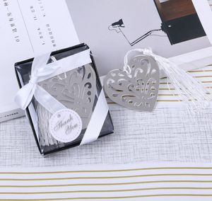 Marcapáginas huecas <span class=keywords><strong>de</strong></span> corazón, marcapáginas con Clip <span class=keywords><strong>de</strong></span> hierro plateado, marcapáginas <span class=keywords><strong>de</strong></span> <span class=keywords><strong>acero</strong></span> inoxidable - Product Image 2