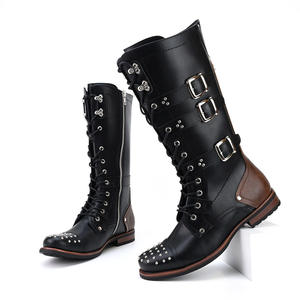 Cross-Border Plus Size Hot-Selling Retro Rivet Bottes de chevalier pour hommes Bottes de <span class=keywords><strong>moto</strong></span> Multicolore Taille américaine - Product Image 3