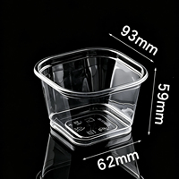 300ml Wegwerpbaar Vierkant Doorzichtig Plastic Bakje voor Cake, Mousse, Pudding en Fruitsalade