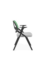 Chaise pliante moderne en PP avec accoudoirs fixes et patins antidérapants pour événements et établissements éducatifs