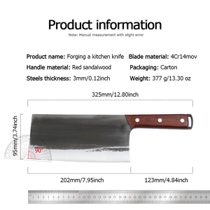 Couteau de cuisine chinois forgé à la main, 8 pouces, lame en acier inoxydable 4Cr14Mov, ultra-affûté, pour la maison et la restauration, OEM - Product Image 6