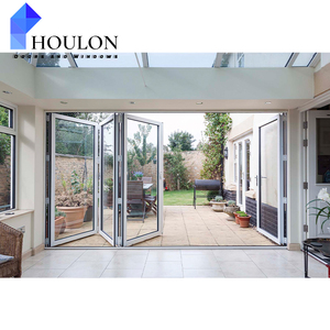 Puertas plegables de vidrio templado con aislamiento térmico de estilo nórdico, puertas plegables de acordeón para Patio para balcón - Product Image 5