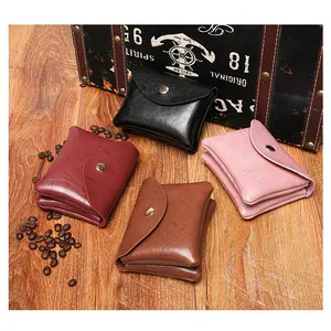 Pu Leather Coin Purse Double Layer Wallet Lady Pouch Card Holder Snap Button Key Women Zipper Wallet