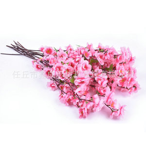 <b>Artificial</b> Peach Blossom Branch Silk Flower Single Piece High Simulation Indoor Decorative <b>Tree</b> Floor Cherry Blossom Branch - Product Image 5