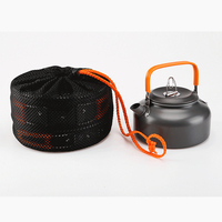 Batterie de cuisine en aluminium durable pour 2 à 3 personnes Casseroles de camping compactes avec bouilloire pour les pique-niques de randonnée en plein air
