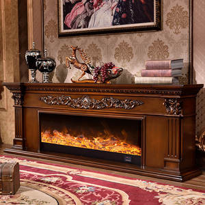 Cheminée électrique avec souffleur d'air, puissance 1500W, pour usage domestique ou hôtelier, effet feu de bois - Product Image 2