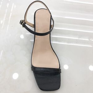 Sandales élégantes pour femmes à bout carré, talons compensés confortables, chaussures de luxe à bride arrière, imprimé crocodile, grandes tailles, direct usine - Product Image 3