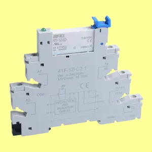 RY-124D 1CO 6pins SPDT 6A 250VAC rele Alternative to din rail HF41F 24V module interface slim relay with base