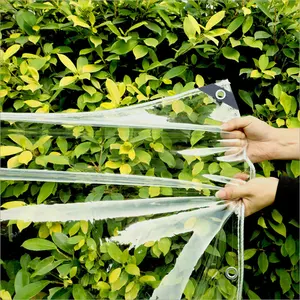 Telo Impermeabile Trasparente in Poliestere Rivestito in <span class=keywords><strong>PVC</strong></span> Anti-UV con Occhielli Resistente alle Intemperie Durevole Coperture Pieghevoli 0,39 mm Protezione dalla Pioggia - Product Image 5