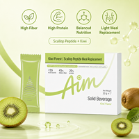 Poudre de remplacement de repas nutritionnelle en sachets, saveur kiwi, riche en fibres et en protéines, personnalisable en gros, OEM ODM, marque privée, qualité alimentaire
