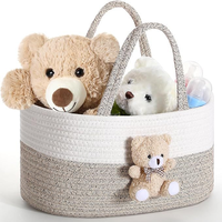 Panier de rangement portable convertible pour couches de bébé, organisateur de couches pour maman, sac fourre-tout en corde de coton, prix de gros