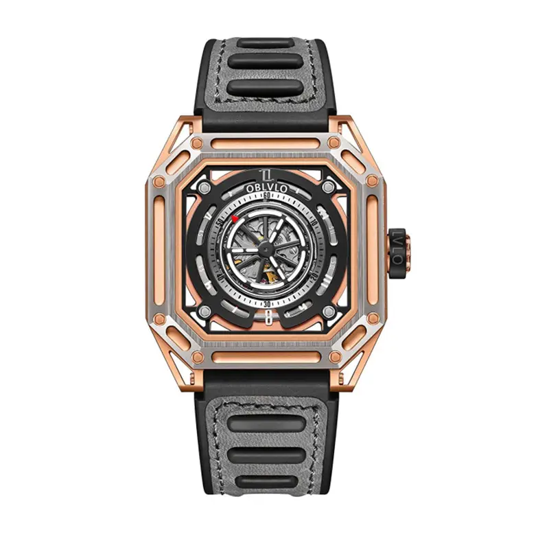 Custom Logo Manufacturer Skeleton Tourbillion Stainless Steel Automatic Wrist Luxury Mechanical Watches For Men