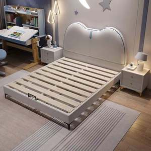 Cama Moderna de Madera con Cabecera Acolchada Suave y Cómoda, Diseño que Ahorra Espacio para Niños, Niñas, Adolescentes y Dormitorios Pequeños - Product Image 6