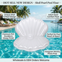 Bouée gonflable coquille avec perles, lit flottant pour adulte, radeau de piscine, jouet aquatique d'été