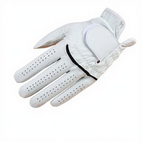 Guante de Golf de Piel de Oveja Cabretta Auténtica para Hombre, con Palma Antideslizante, Cierre de Tirar, Marcador de Pelota y Logotipo Personalizado