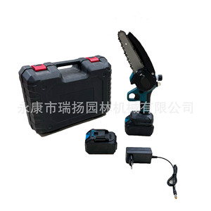 Mini tronçonneuse à batterie 12V, portable, pour l'élagage des arbres en extérieur, avec étui et chargeur - Product Image 1