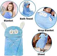 Ultra Soft Animal Design Hooded Towel Wrap Microfiber Hight Quality Hooded Kids Set Bath Towels