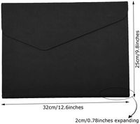 Carpeta de archivos A4 de cuero PU, portadocumentos, estuche impermeable para Portafolio, cierre magnético, carpeta de sobre de cuero negro para negocios