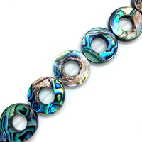 Perles rondes d'ormeau 13-18mm-DIY Boucle d'oreille/Pendentif en vrac