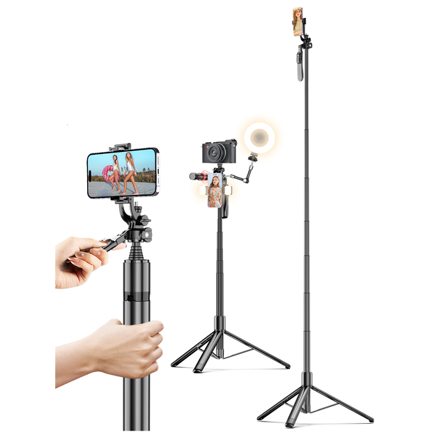 Selfie Stick 360 Rotation 2.02m C08 Balanced and Stable Shooting Multifunctional Expansion of the Tripod for Phone