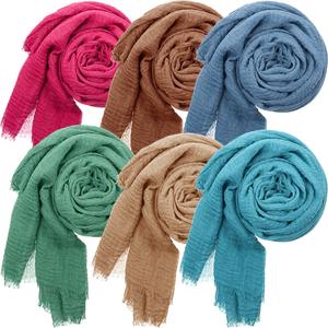 CCY 185*90cm Prêt Stock En Gros Musulman Hijabs Écharpes Islamiques Femmes Ethnique Coton Lin Long Châles Écharpes D'été Mince Écharpe - Product Image 2