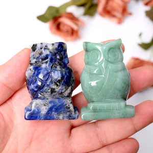 Figurines d'hiboux en cristal personnalisées, sculptées en pierres précieuses naturelles multiples, pour la vente en gros - Product Image 6