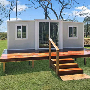 Double Wing Expandable Container <b>House</b> 40ft Luxury 3 Bedrooms 1 Bathroom Prefabricated Villa Portable Living <b>House</b> with Kitchen - Product Image 1