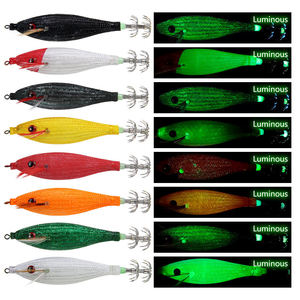 Leuchtender, bedruckter Tintenfisch-Jig-Köder aus ABS, schwimmender Köder mit Regenschirmhaken für Salzwasser-Meeresbootangeln - Product Image 2