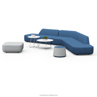 Canapé d'angle modulable en forme de L, moderne, coloré et créatif, pour le bureau et les loisirs, avec un lit extensible simple et irrégulier, garnissage en éponge