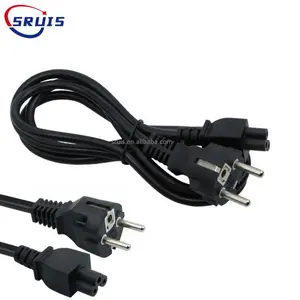 Kabel ekstensi catu daya EU 3C Pria Wanita Eropa Cee 7 7/5 konektor soket kawat 3 cabang Schuko colokan kabel Ac