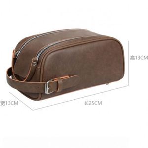 Vintage Faux Leather <b>Toiletry</b> Bag - Personalized Travel Organizer, Premium Cosmetic Makeup Pouch, Bulk Gifts - Product Image 4