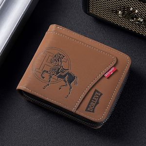 Nouveau design d'usine Portefeuille court pour hommes en cuir PU Plusieurs emplacements pour cartes Petit porte-cartes à la mode Portefeuilles pour hommes - Product Image 5
