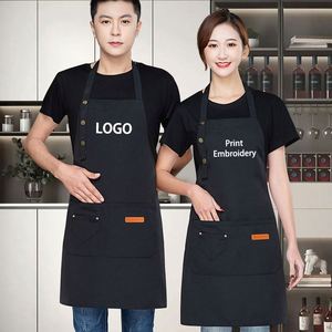 Tablier de coiffeur en toile de coton imprimé par sublimation avec fermetures éclair, personnalisable avec logo, vente en gros - Product Image 1