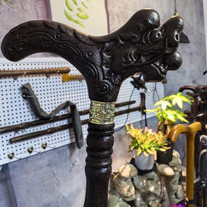 Béquille <span class=keywords><strong>en</strong></span> <span class=keywords><strong>bois</strong></span> massif de palissandre antidérapante, style aile de poulet, avec système d'amortissement et embout <span class=keywords><strong>en</strong></span> caoutchouc pour la poignée - Product Image 4