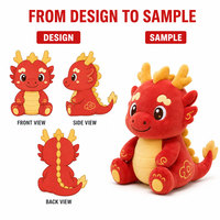 Peluche personnalisée Dragon Chinois Loong OEM, Animal en Peluche Dragon Rouge, Mascotte Douce, Vente en Gros, Cadeau de Festival pour Enfants, Direct Usine